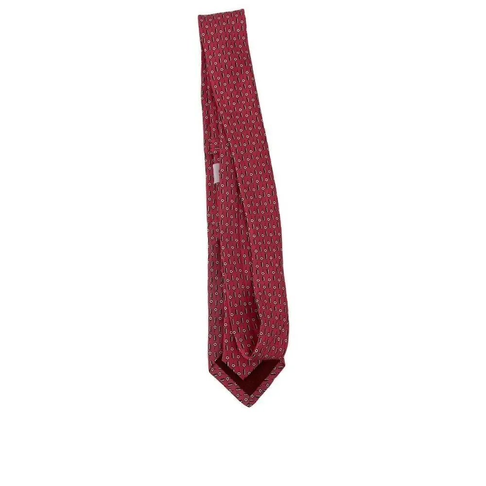 Sur Mesur Silk Tie Pink Floral Slim Woven Spring Summer Necktie 2.75 In Wide Tie